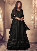 Georgette Black Party Wear Embroidery Work Indo Western